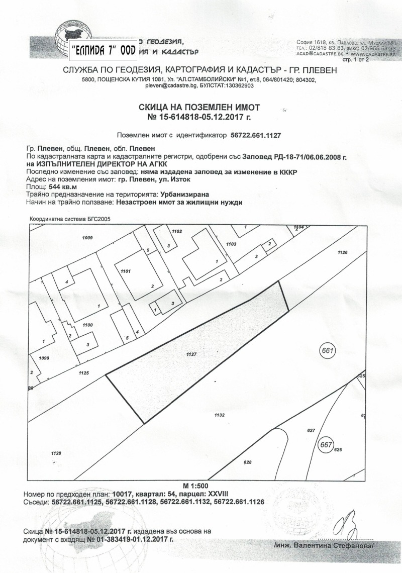 Продава  Парцел град Плевен , Широк център , 544 кв.м | 18921487