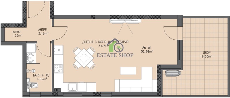 En venta  Estudio Plovdiv , Yuzhen , 67 metros cuadrados | 99336449 - imagen [7]