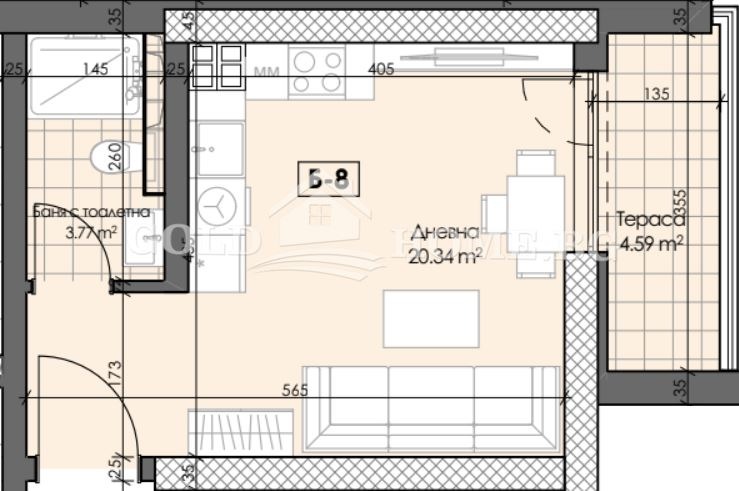 Продаја  Студио Пловдив , Гагарин , 43 м2 | 16258271 - слика [2]