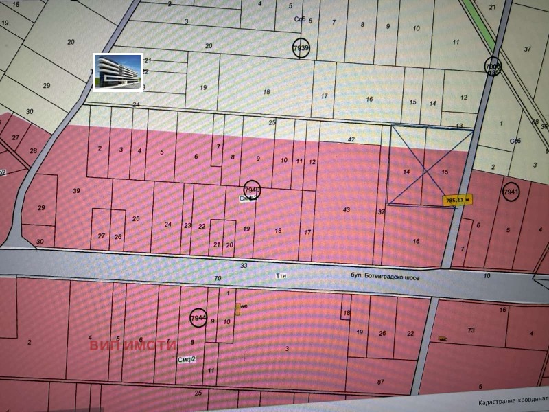 Продава ПАРЦЕЛ в град София, с. Долни Богров - 9724 кв.м / 388 960 € » 760 739.64 лв., ВИП ИМОТИ