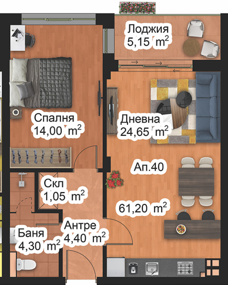 Προς πώληση  1 υπνοδωμάτιο Πλοβδηβ , Μλαδεζκη Χαλμ , 71 τ.μ | 18272438 - εικόνα [2]