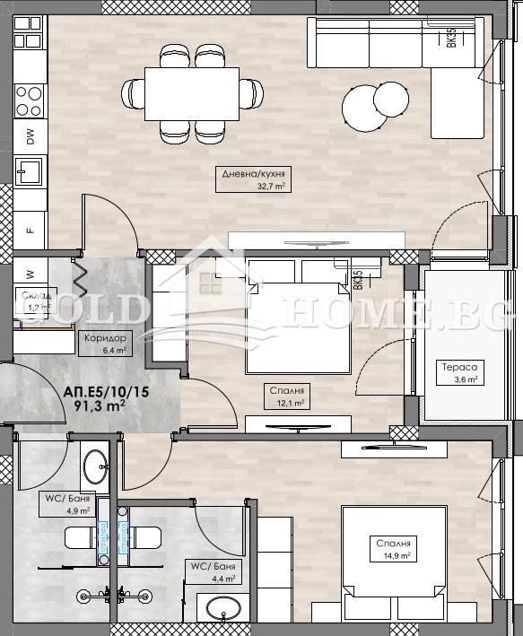 In vendita  2 camere da letto Plovdiv , Karshiiaka , 91 mq | 73608974 - Immagine [2]