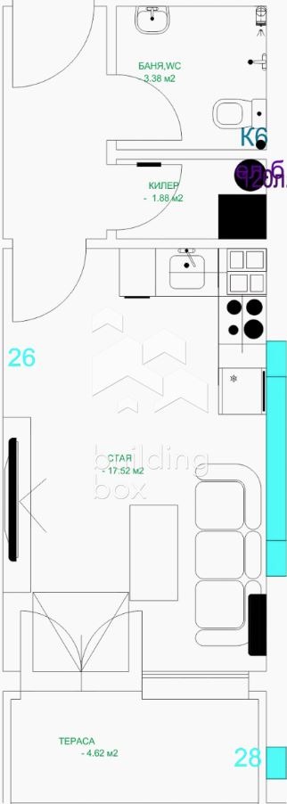 In vendita  Studio Plovdiv , Mladegki Halm , 45 mq | 16193163