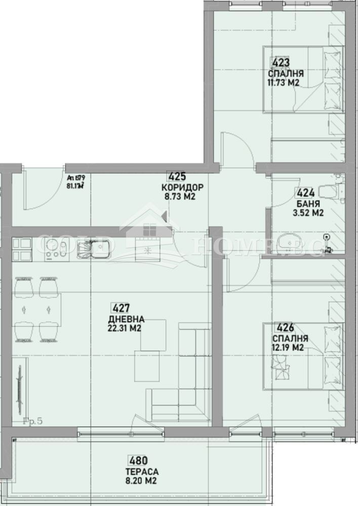 Продава 3-СТАЕН, гр. Пловдив, Южен, снимка 2 - Апартаменти - 56192316