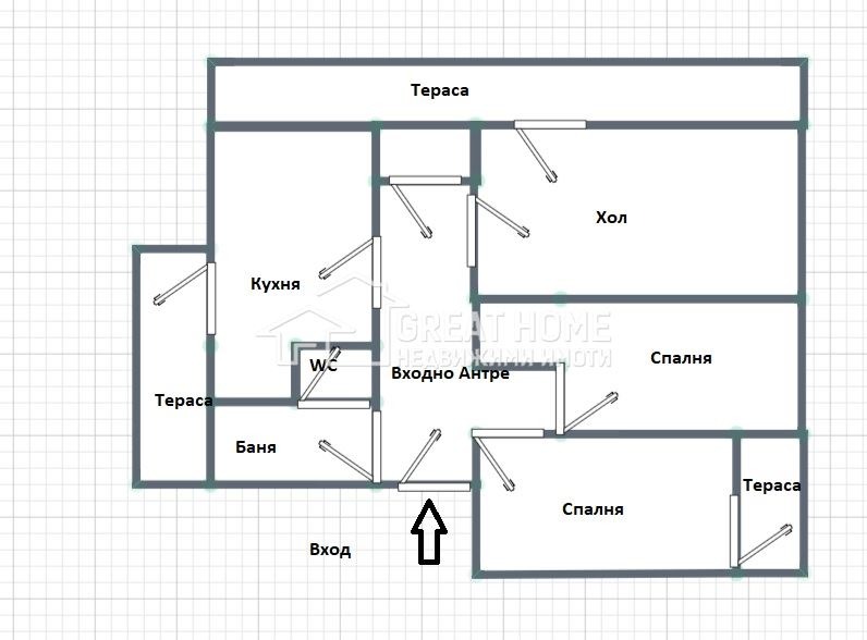 Продается  3 спальни Търговище , Център , 109 кв.м | 76465935