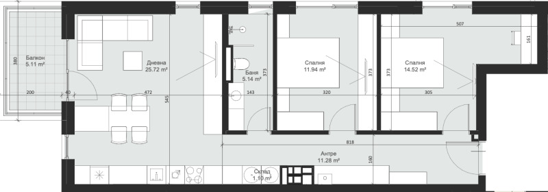 Myytävänä  2 makuuhuonetta Sofia , Malinova dolina , 108 neliömetriä | 87579862 - kuva [2]