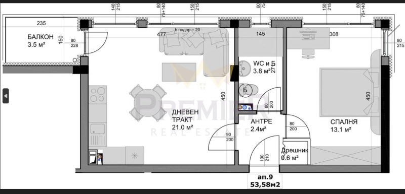 Продаја  1 спаваћа соба Варна , Владислав Варненчик 1 , 62 м2 | 95000725 - слика [5]