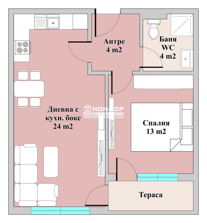 Til salgs  1 soverom Plovdiv , Trakija , 65 kvm | 40003401 - bilde [2]