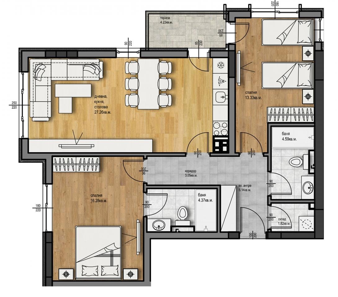 Продава 3-СТАЕН, гр. Пловдив, Христо Смирненски, снимка 2 - Апартаменти - 48113276
