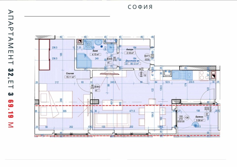 Til salg  1 soveværelse Sofia , Slatina , 69 kvm | 81433427 - billede [2]