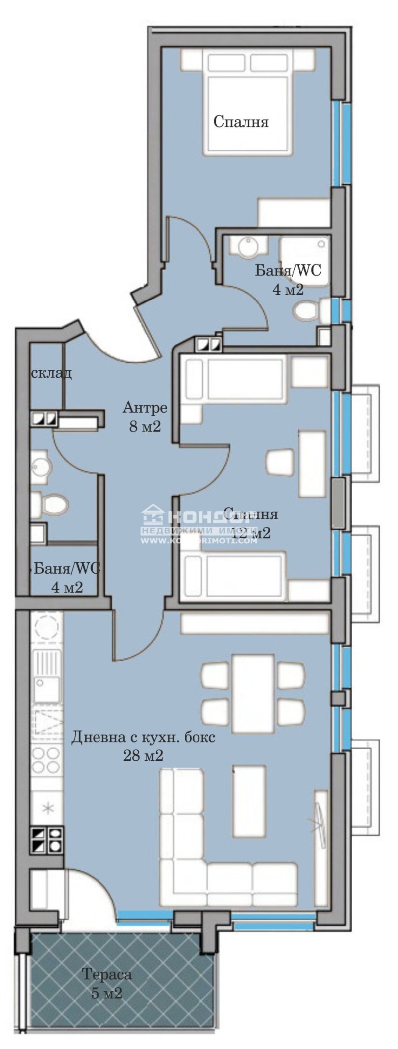 En venta  2 dormitorios Plovdiv , Komatevo , 95 metros cuadrados | 68742996 - imagen [2]