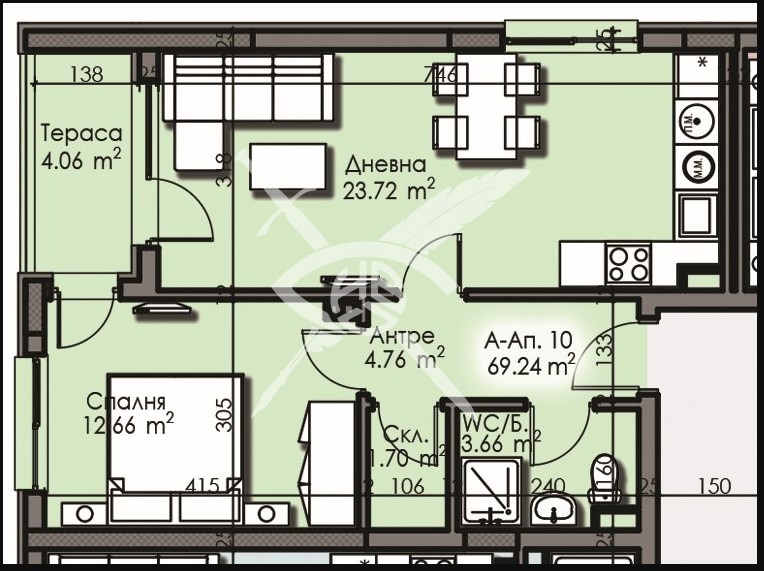 Продава 2-СТАЕН, гр. Бургас, Изгрев, снимка 2 - Aпартаменти - 48280196