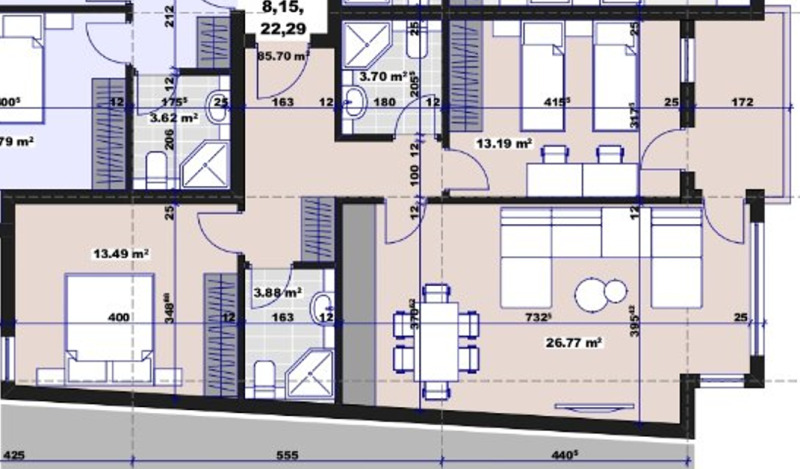 Продава 3-СТАЕН в град Стара Загора, Три чучура - север - 104 кв.м / 93 150 € » 182 185.56 лв., КЕЙ СИ ХОУМ