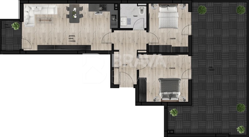 Продаја  2 спаваће собе Пловдив , Коматевско шосе , 135 м2 | 71277708 - слика [2]