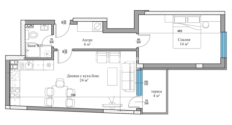 Na prodej  1 ložnice Plovdiv , Christo Smirnenski , 77 m2 | 21580063 - obraz [2]