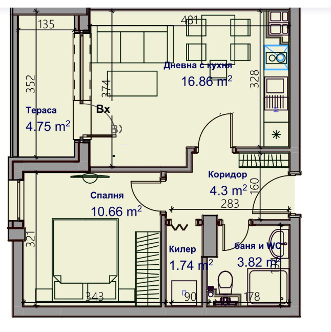 Satılık  1 yatak odası Varna , Mladost 1 , 61 metrekare | 55156403 - görüntü [3]