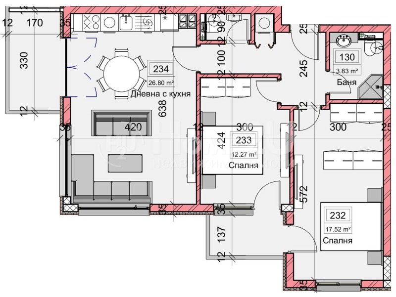 Satılık  2 yatak odası Varna , Kaysieva gradina , 104 metrekare | 61884925 - görüntü [4]
