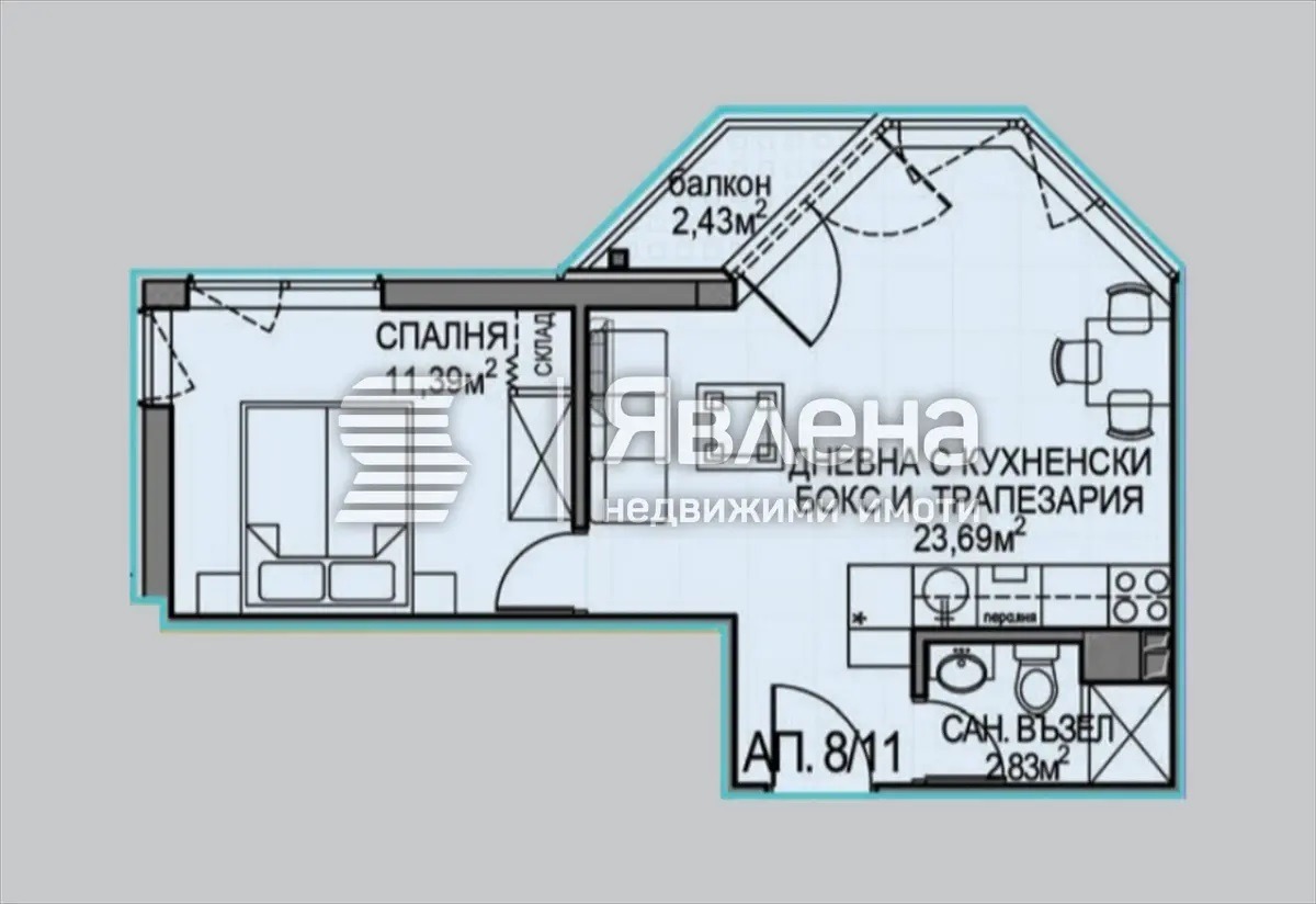 Продава 2-СТАЕН, гр. София, Обеля 2, снимка 4 - Апартаменти - 55724217