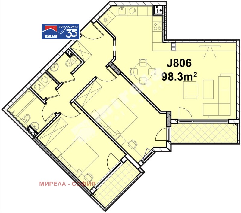 Продава 3-СТАЕН в град София, Полигона - 116 кв.м / 295 845 € » 578 622.53 лв., МИРЕЛА - СОФИЯ