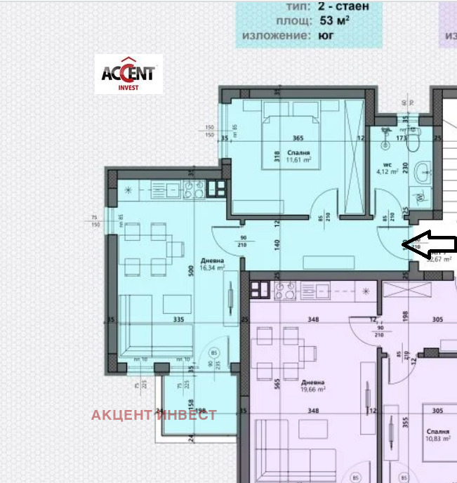 Продава 2-СТАЕН, гр. Варна, Виница, снимка 3 - Апартаменти - 53961344