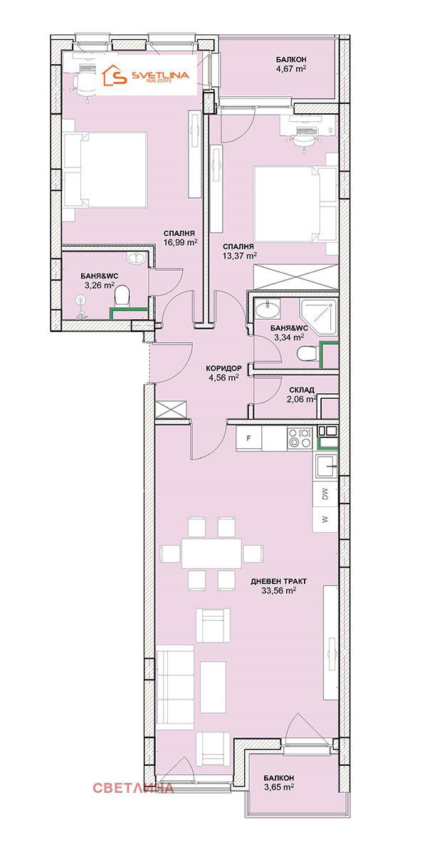 Продава 3-СТАЕН, гр. София, Кръстова вада, снимка 15 - Aпартаменти - 48877031