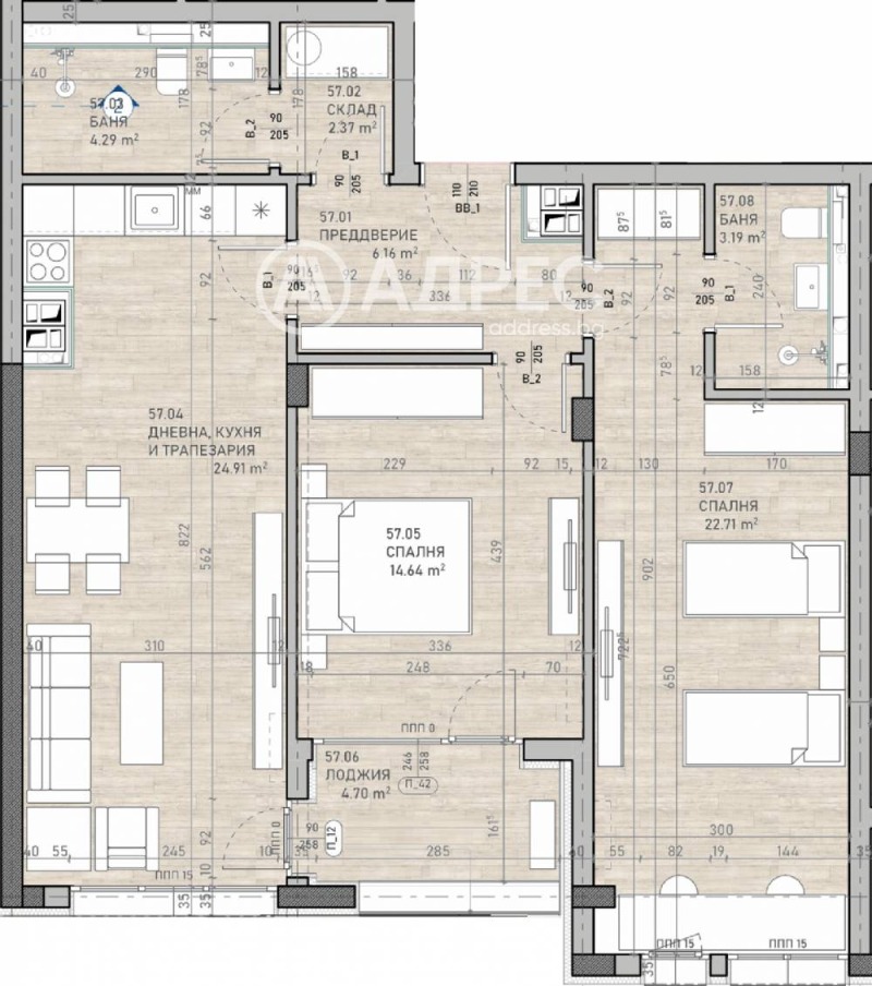 Продава 3-СТАЕН, гр. София, Сухата река, снимка 1 - Aпартаменти - 49051820