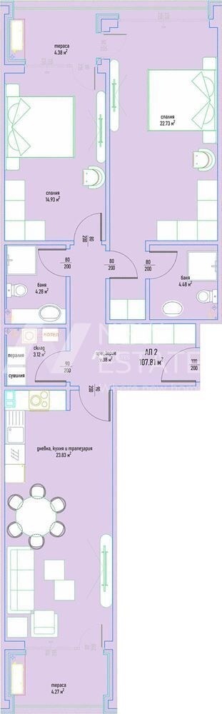 Продава 3-СТАЕН, гр. София, Малинова долина, снимка 6 - Апартаменти - 55463933