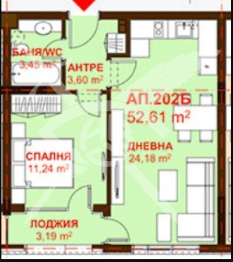 Продаја  1 спаваћа соба Бургас , Сарафово , 52 м2 | 31749042