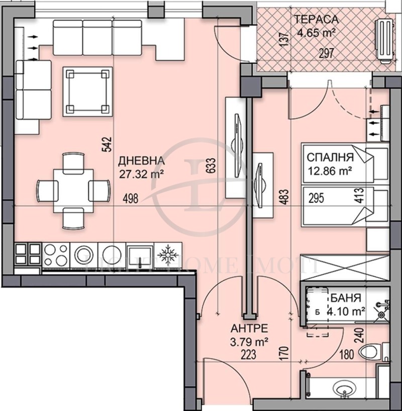Продаја  1 спаваћа соба Пловдив , Гагарин , 73 м2 | 55516375 - слика [6]