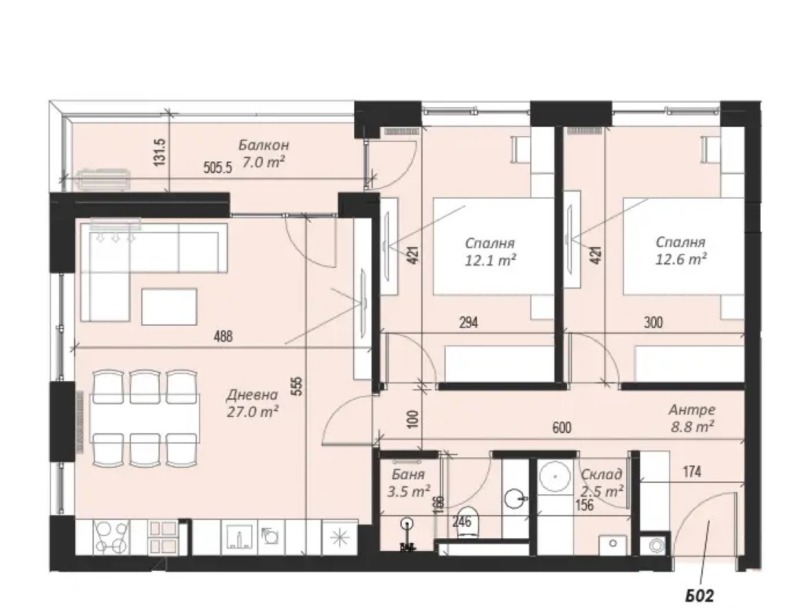 Satılık  2 yatak odası Sofia , Krastova vada , 103 metrekare | 89287193
