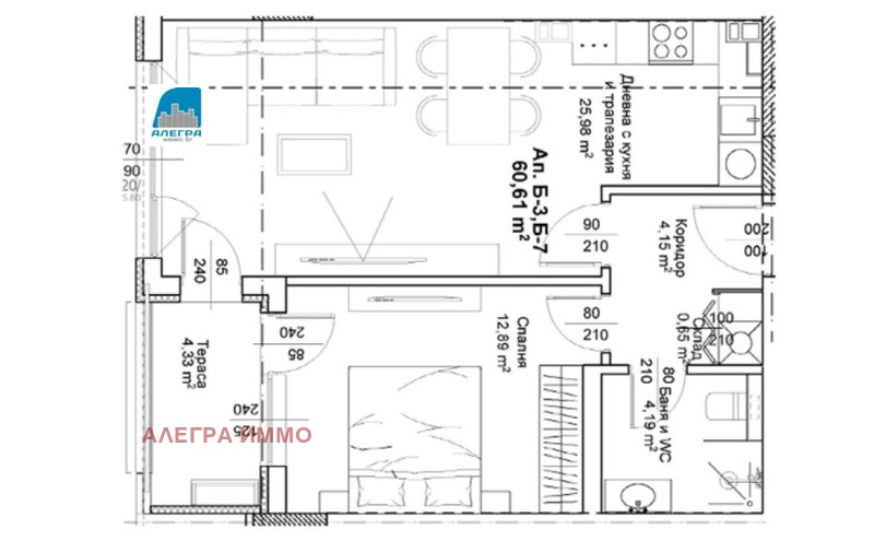 На продаж  1 спальня Пловдив , Отдих и култура , 72 кв.м | 44977562 - зображення [2]