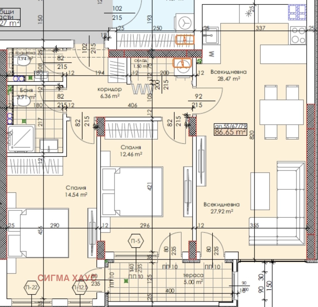 Продава 3-СТАЕН, гр. Пловдив, Тракия, снимка 3 - Апартаменти - 56509362