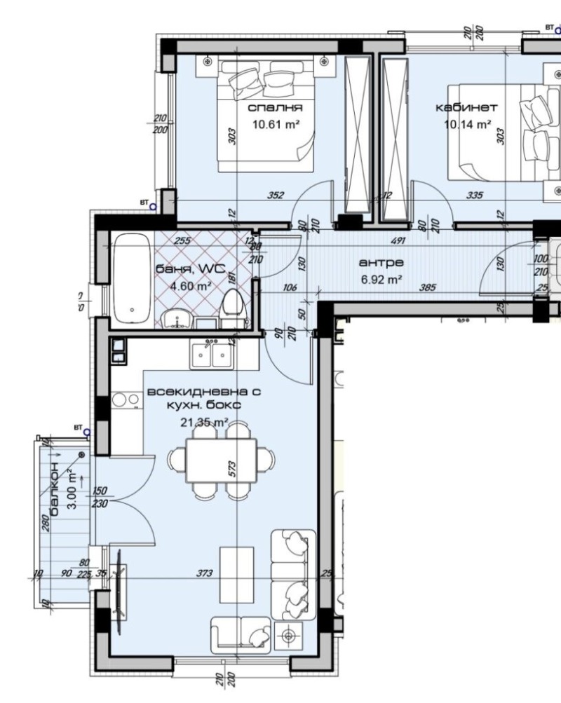 Продава 3-СТАЕН в град Варна, Виница - 79 кв.м / 120 000 € » 234 699.60 лв., АБЛЕНА