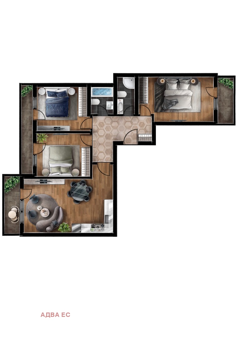 Продава 4-СТАЕН в град София, Люлин 5 - 127 кв.м / 222 253 € » 434 689.08 лв., АДВА ЕС