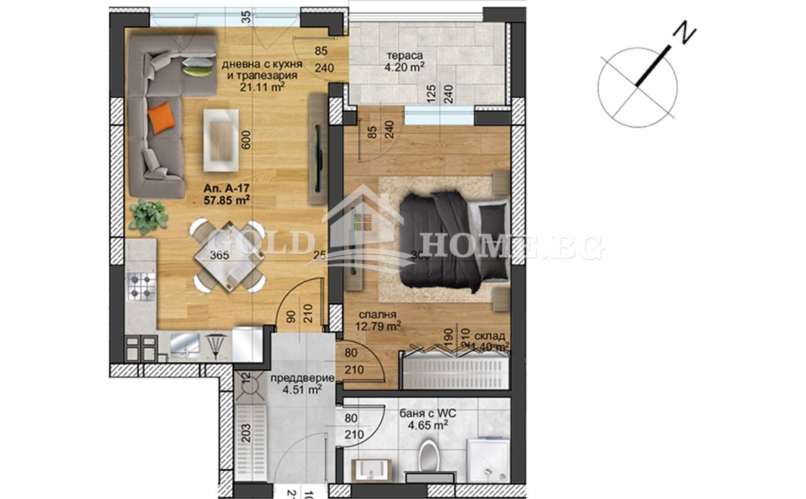 Продава 2-СТАЕН, гр. Пловдив, Христо Смирненски, снимка 3 - Апартаменти - 54538563