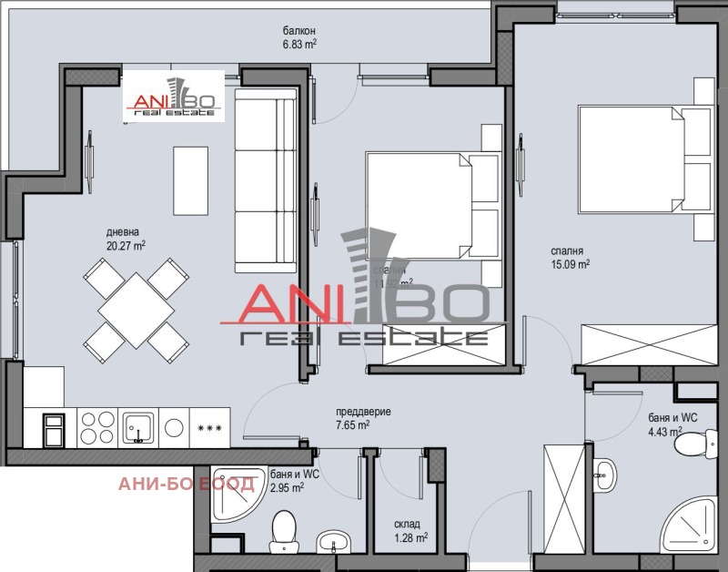 Продава 3-СТАЕН в град София, Красна поляна 1 - 95 кв.м / 184 626 € » 361 097.07 лв., АНИ-БО ЕООД