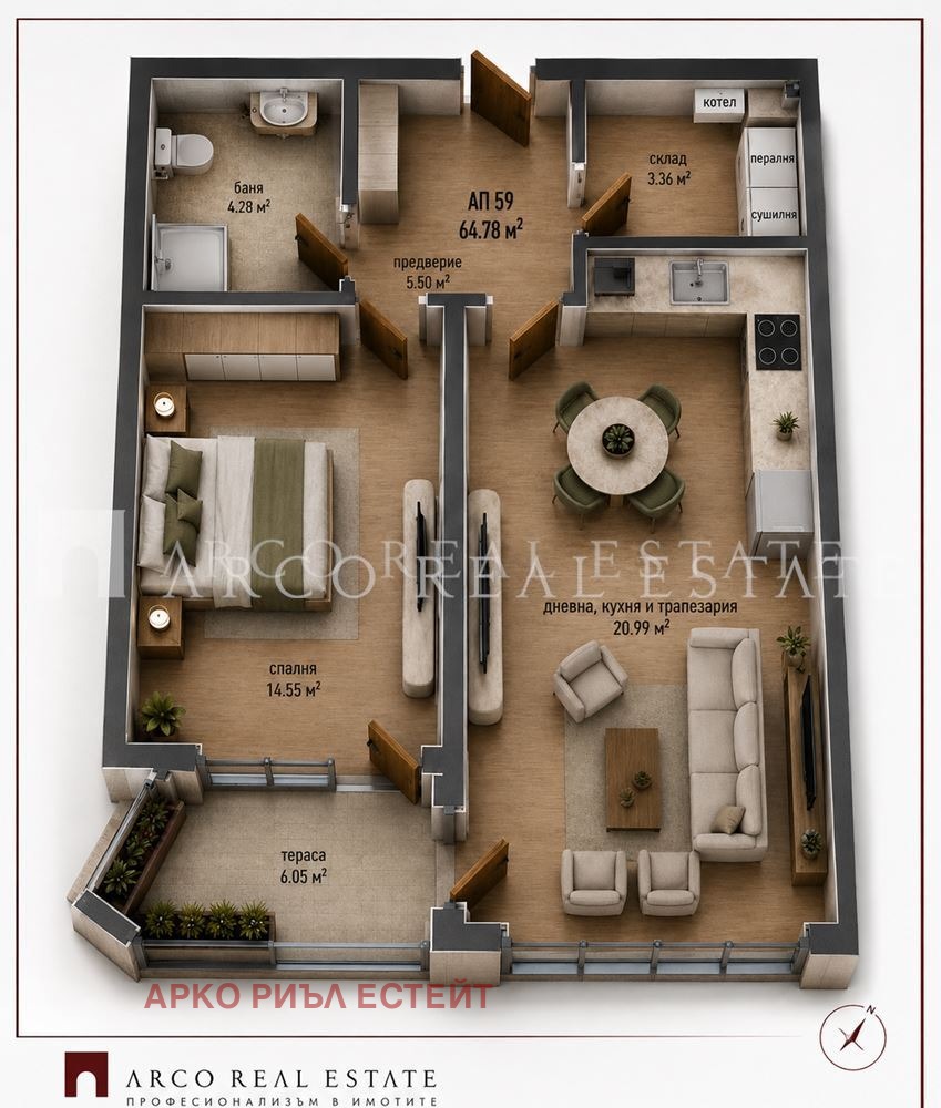 Продава 2-СТАЕН, гр. София, Малинова долина, снимка 4 - Апартаменти - 56721307