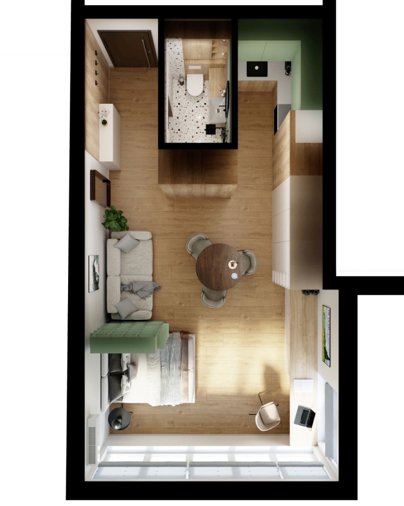 Продава 1-СТАЕН, гр. Пловдив, Съдийски, снимка 2 - Апартаменти - 52333490