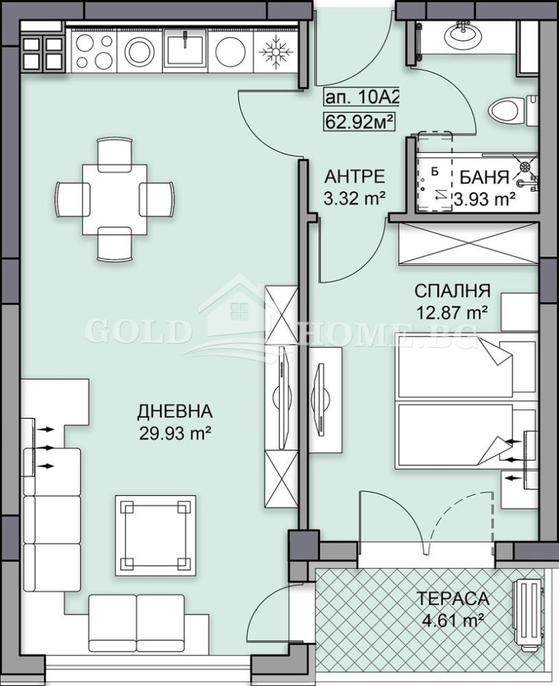 Till salu  1 sovrum Plovdiv , Gagarin , 72 kvm | 97465325 - bild [10]