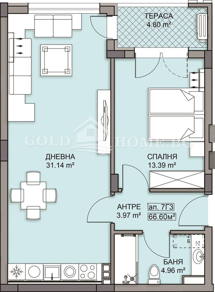 Te koop  1 slaapkamer Plovdiv , Gagarin , 72 m² | 97465325 - afbeelding [9]