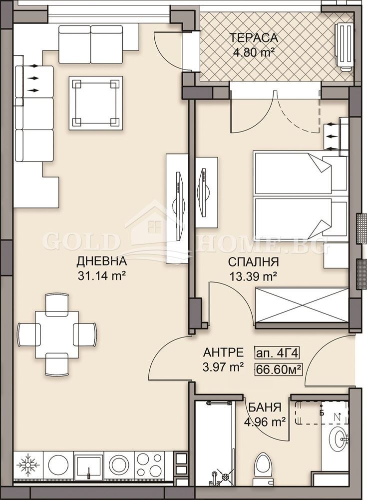 Till salu  1 sovrum Plovdiv , Gagarin , 72 kvm | 97465325 - bild [7]