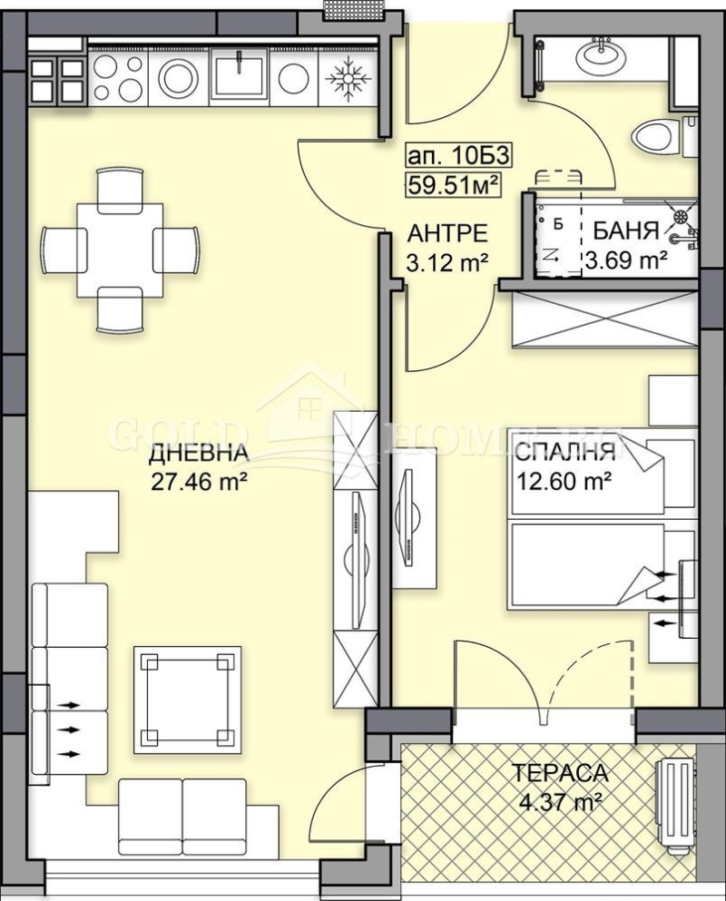 Till salu  1 sovrum Plovdiv , Gagarin , 72 kvm | 97465325 - bild [5]