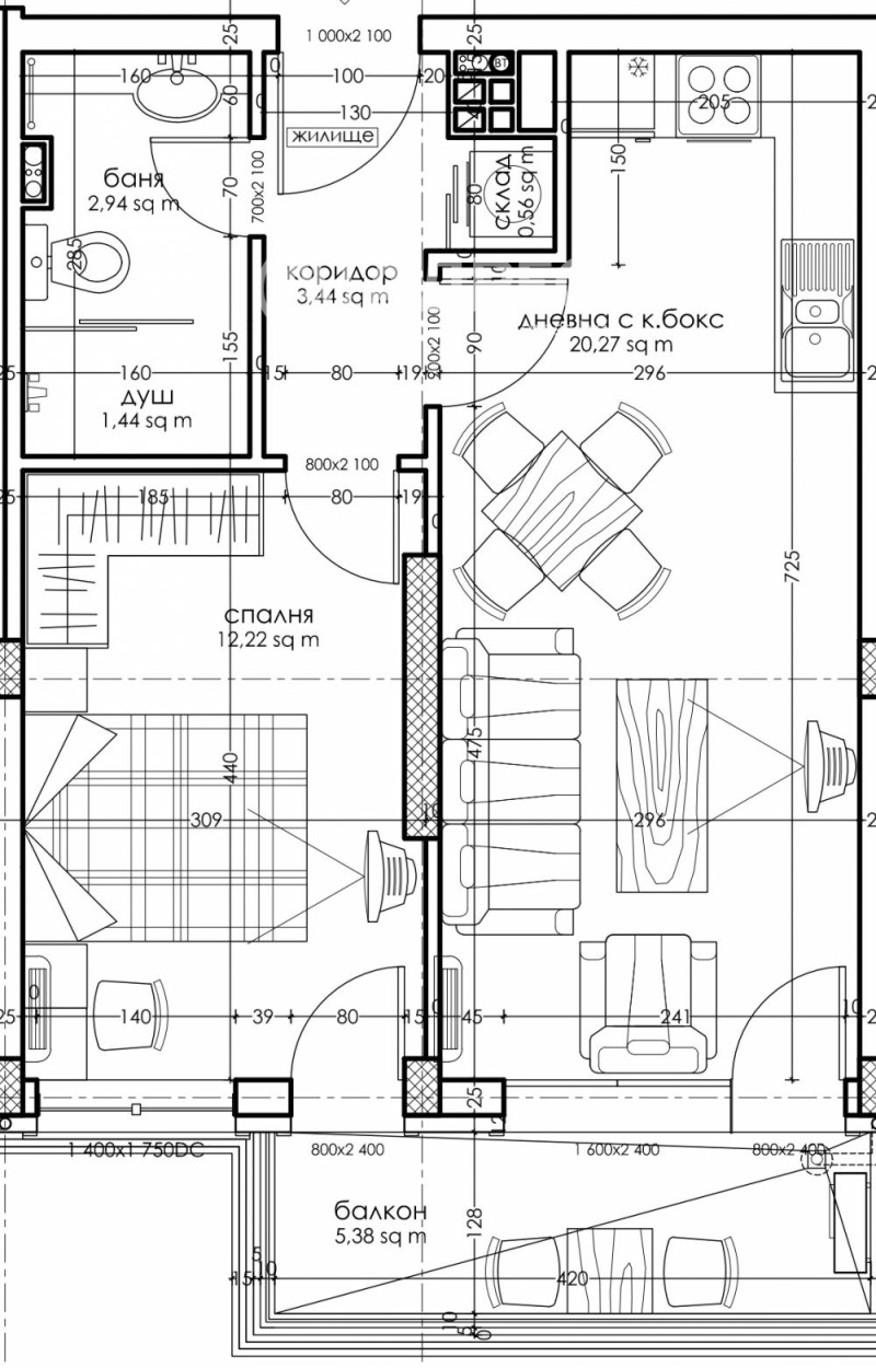 Myytävänä  1 makuuhuone Sofia , Ovtša kupel , 63 neliömetriä | 93483337 - kuva [4]