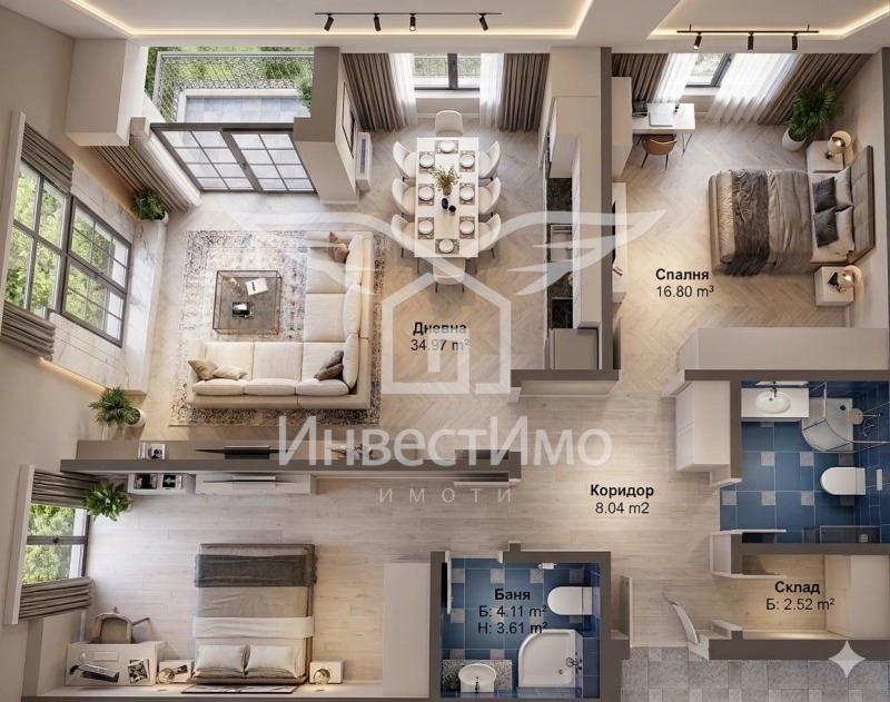 Продава 3-СТАЕН в град София, Връбница 1 - 101 кв.м / 252 077 € » 493 019.76 лв., ИНВЕСТИМО