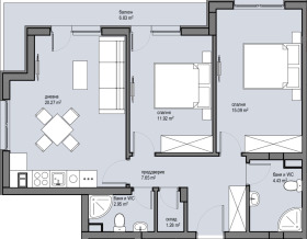 2 slaapkamers Krasna poljana 2, Sofia 1