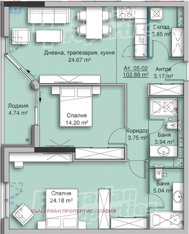 Till salu  2 sovrum Sofia , Krastova vada , 125 kvm | 92138466 - bild [5]
