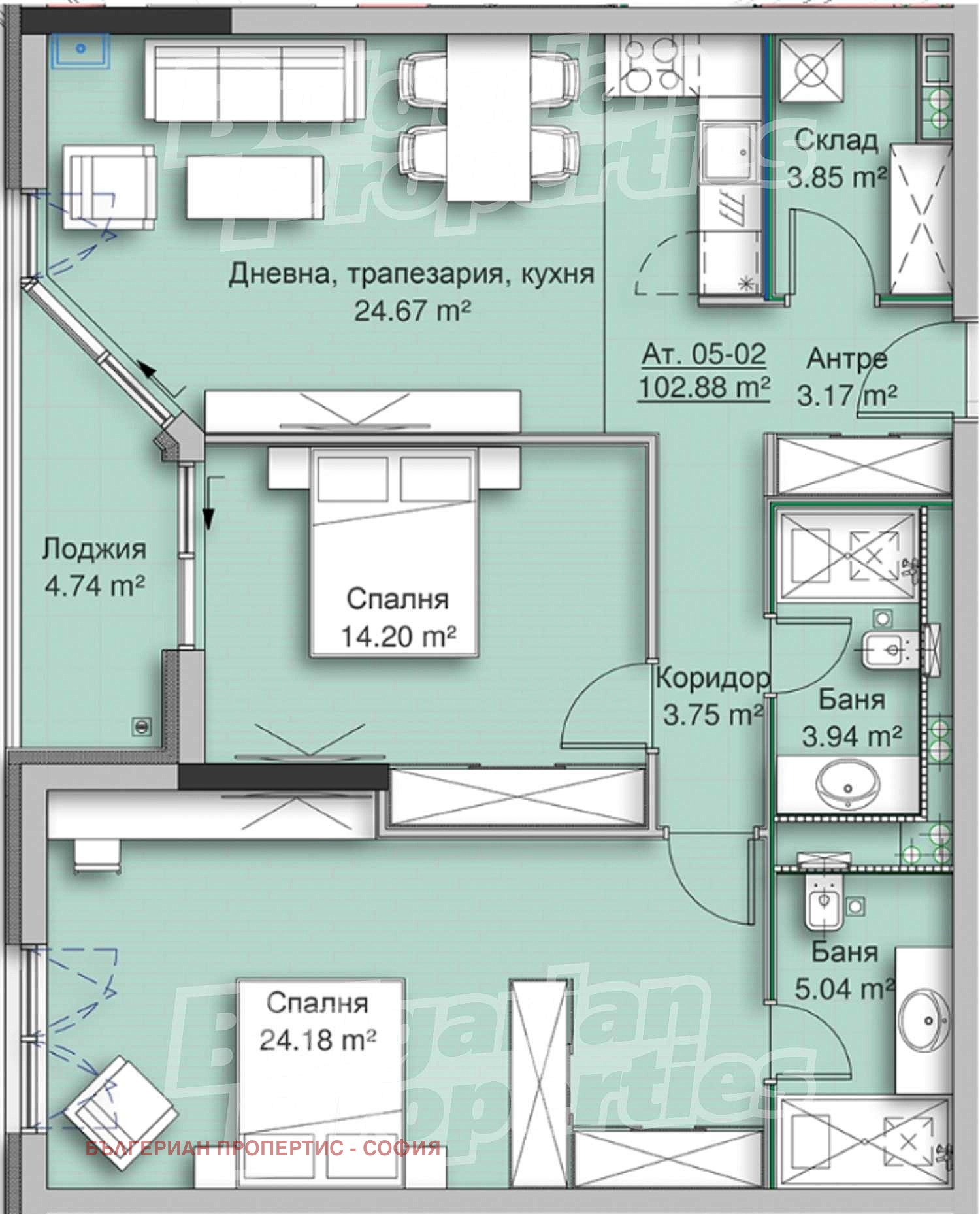 Продава 3-СТАЕН, гр. София, Кръстова вада, снимка 4 - Апартаменти - 52075212
