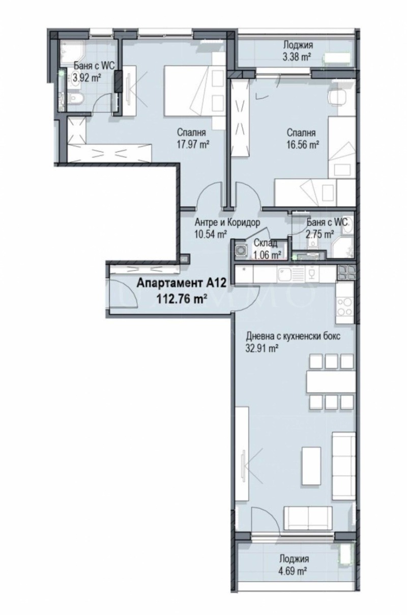 Myytävänä  2 makuuhuonetta Sofia , Krastova vada , 135 neliömetriä | 88234237 - kuva [2]