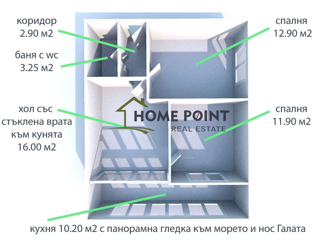 Продава 3-СТАЕН, гр. Варна, Чайка, снимка 3 - Апартаменти - 54853724