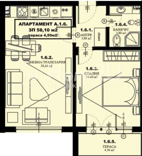 1 Schlafzimmer Gara Elin Pelin, region Sofia 1